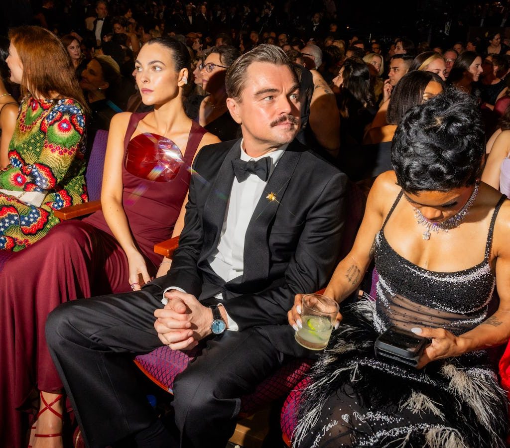 A Mustached Leonardo DiCaprio & Vittoria Ceretti Were the Oscars' Chicest Couple