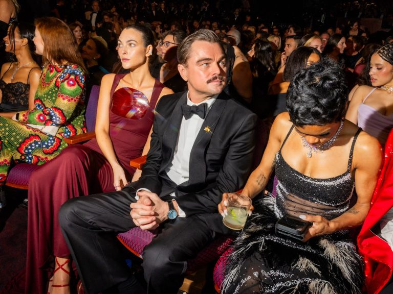A Mustached Leonardo DiCaprio & Vittoria Ceretti Were the Oscars' Chicest Couple