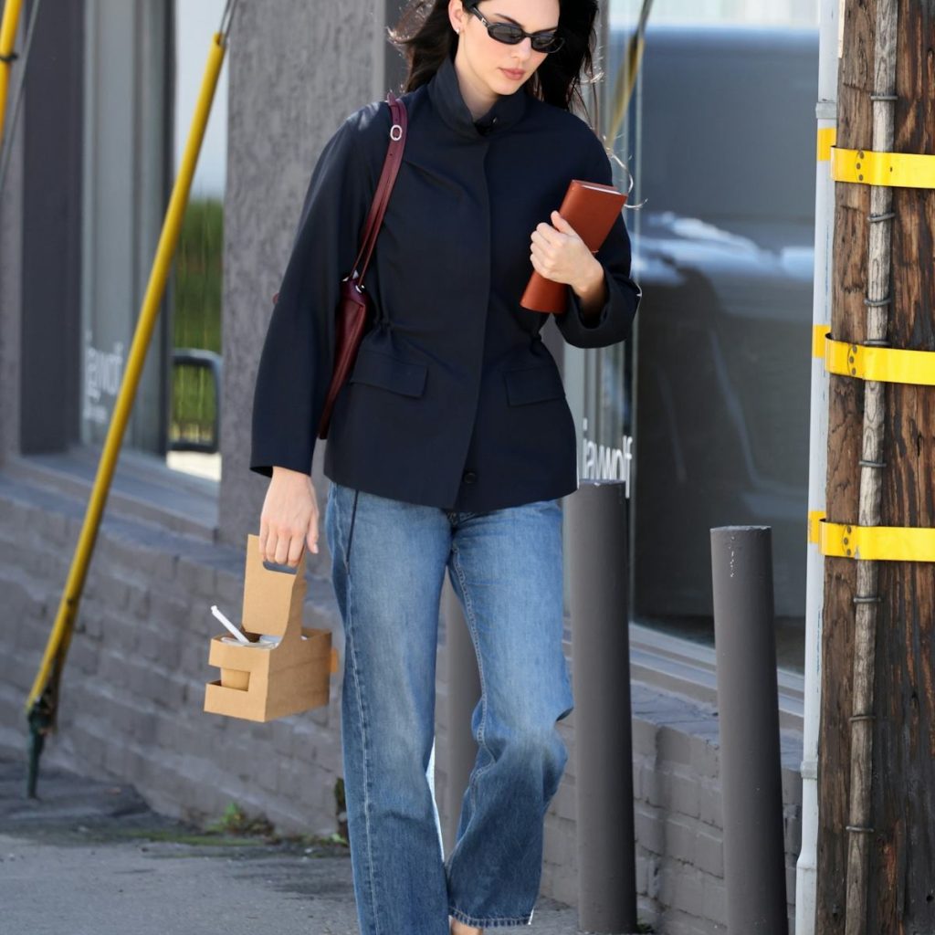 Kendall Jenner’s Business Look Includes Blue Jeans & a New-and-Improved It Bag