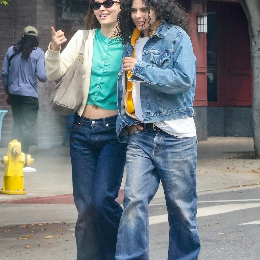 Lily-Rose Depp and 070 Shake Match in Baggy Low-Rise Jeans