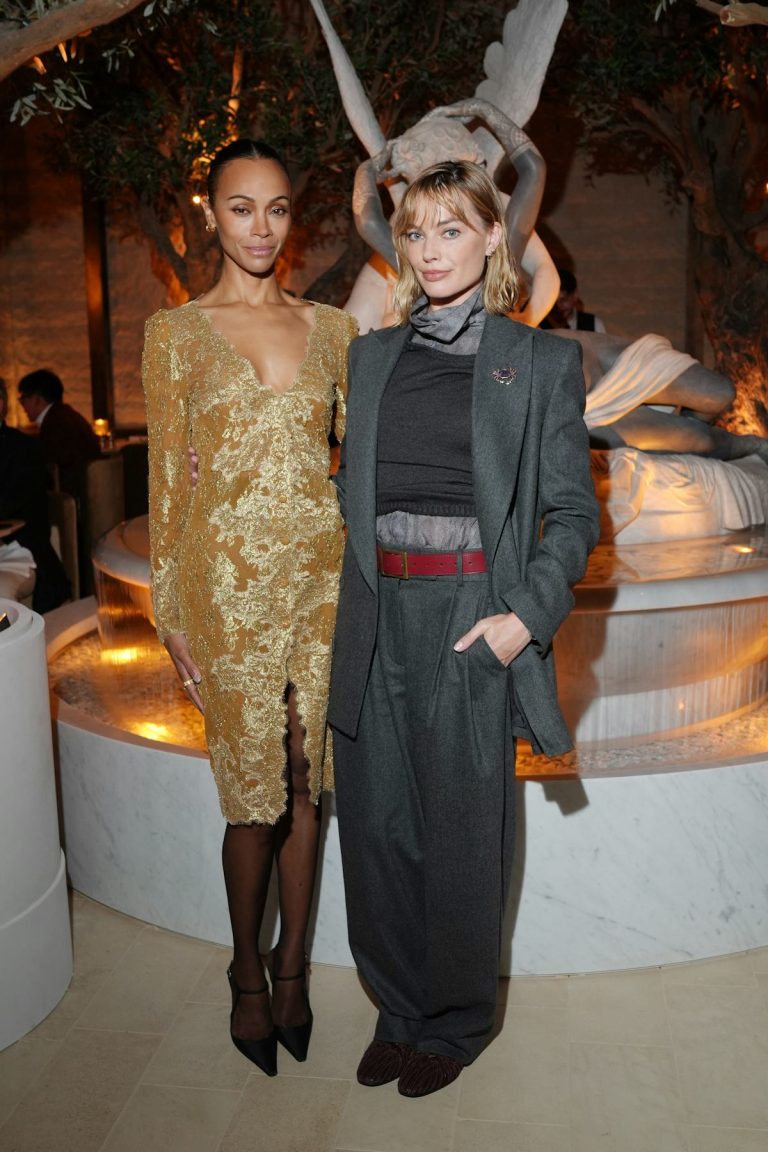Zoe Saldaña & Margot Robbie Meet Up in Contrasting Style