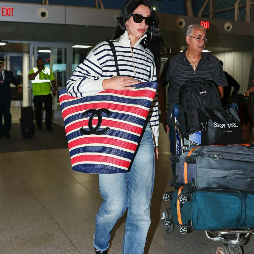 Dua Lipa's Giant Chanel Basket Bag Tests the Limits of Carry-On Luggage