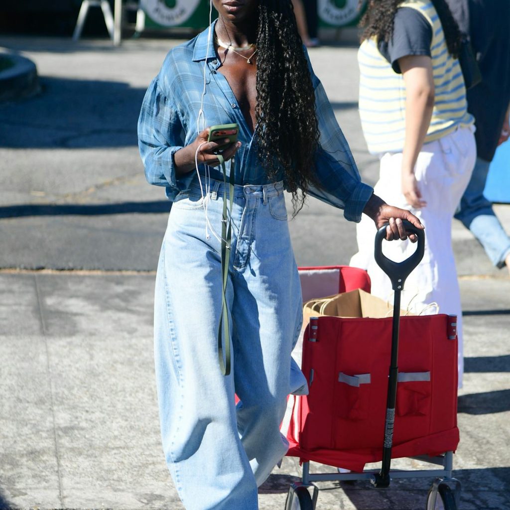 Jodie Turner-Smith Puts a Daring Sheer Spin on the Classic Plaid Top