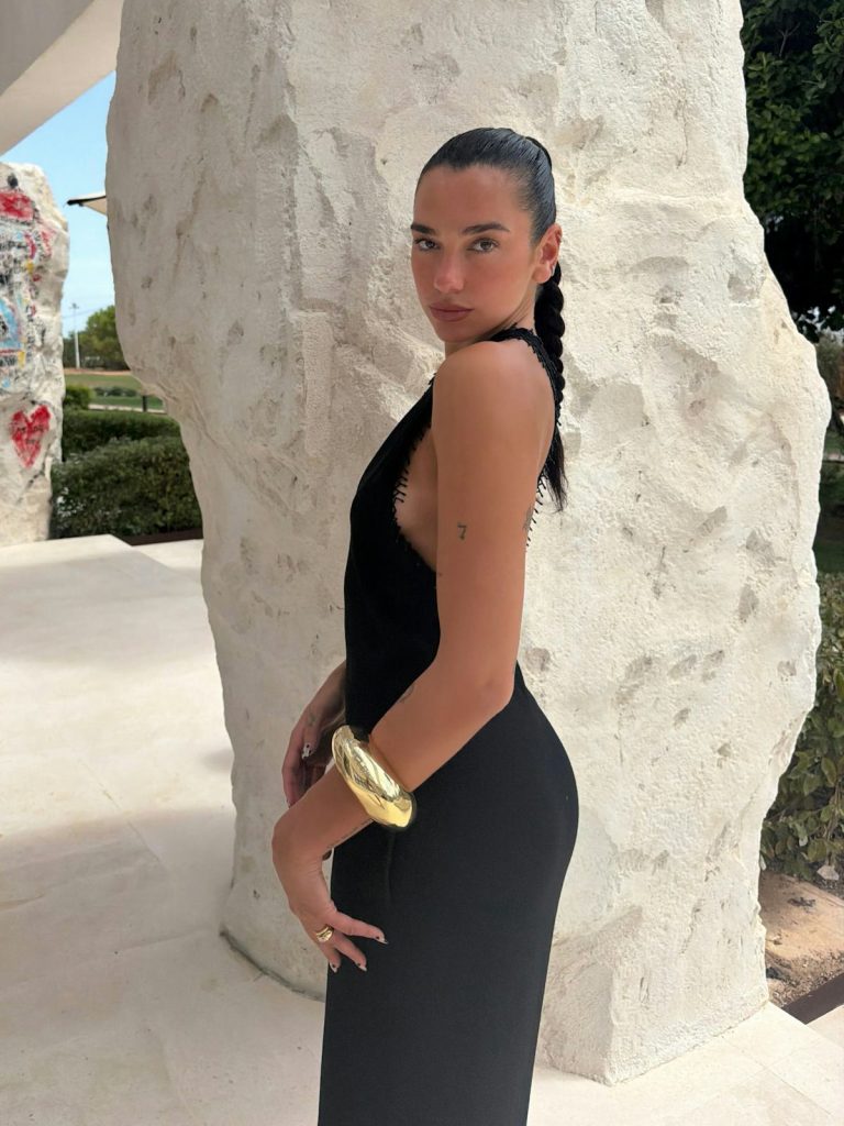 For her Birthday in Ibiza, Dua Lipa Puts a Textural Twist on the LBD